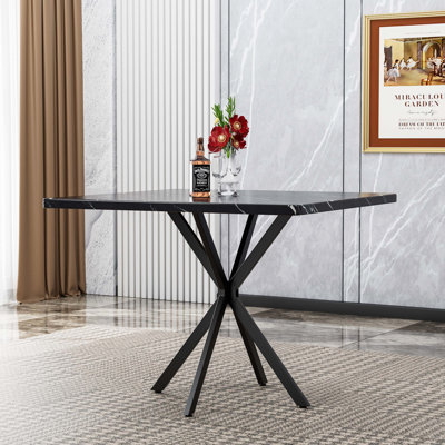 Mid-Century Modern Square Dining Table, Space Saving Kitchen Office Coffee Table For 4-6 People