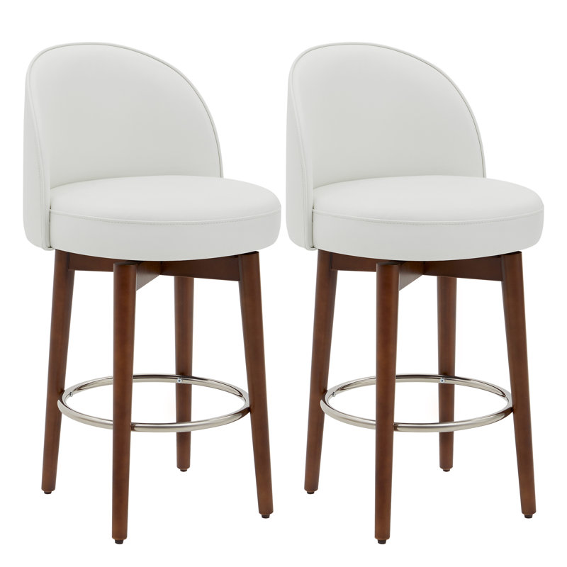 Brandlyn 26.4'' Swivel Counter Stool, White