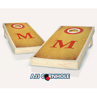 2' x 1' Personalized Bakersville Monogram Stained Solid Wood Cornhole Set with Bags