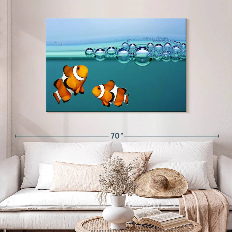 Brampt Clownfish Blowing Bubbles, 32" H x 48" W
