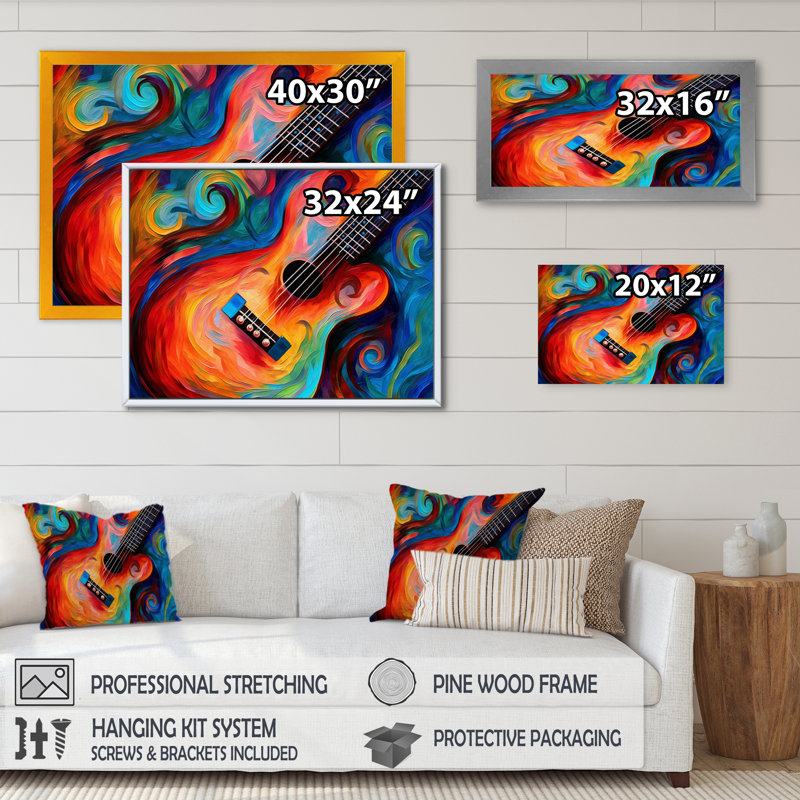 «Music In Color II» sur toile, H 34 po x l 44 po x P 1,5 po, Toile tendue