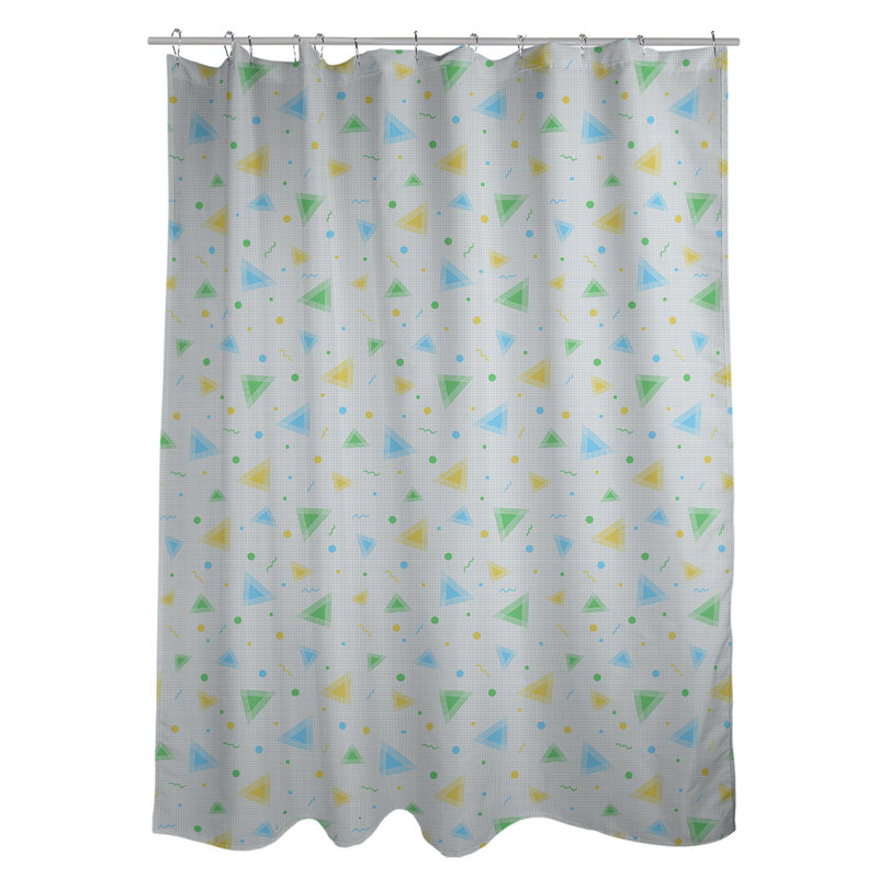 Rideau de douche simple 90 'Retro, Bleu / Jaune