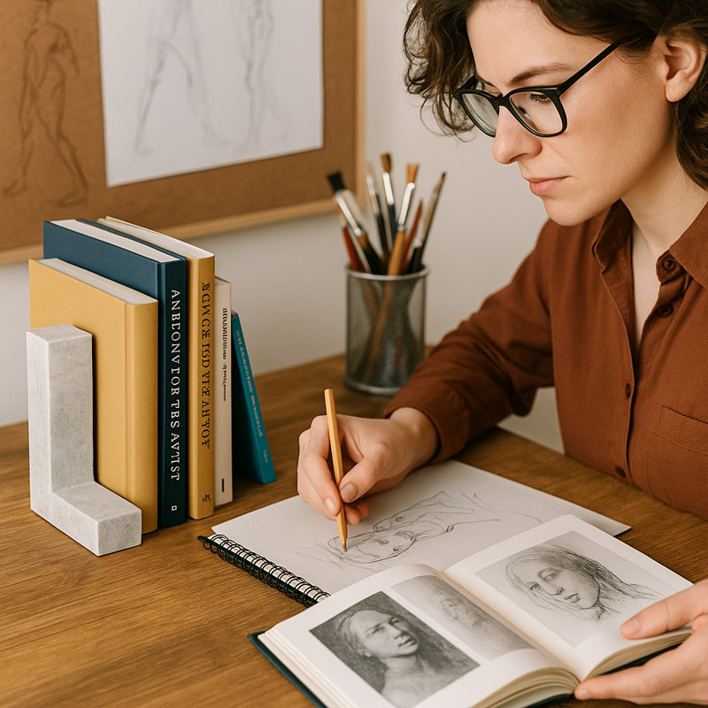Serre-livres lettre L en marbre naturel