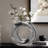 Halo 9" Ribbed Donut Ceramic Silver Vase-1331043251