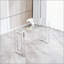 Console Table Stainless Steel Glass,Meal Side Table Silvery Clear  Bs-02 S