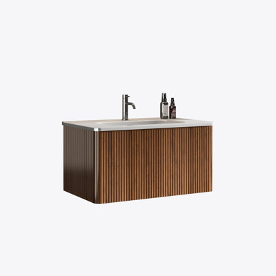 CC0430F305 Ensemble de meuble-lavabo autoportant en noyer rayé 30 po Etna