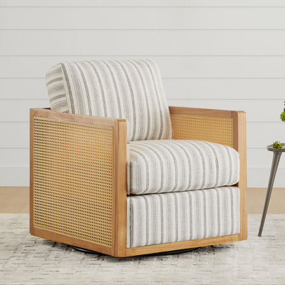 Fauteuil pivotant rembourré en rotin de 27,6 po Wynyard