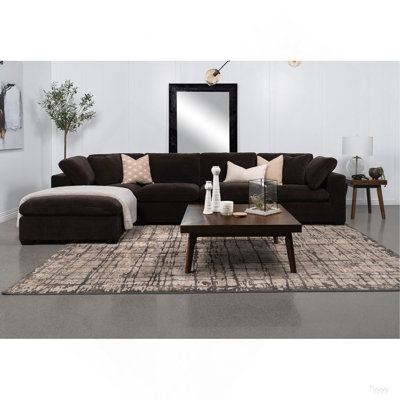 Zachary Dark Chocolate Upholstered Ottoman