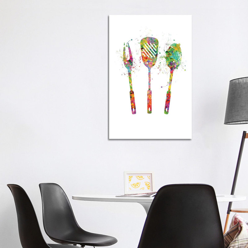 Grill Utensils by Genefy Art - Wrapped Canvas Painting, 101.6 cm H x 66.04 cm W x 3.175 cm D