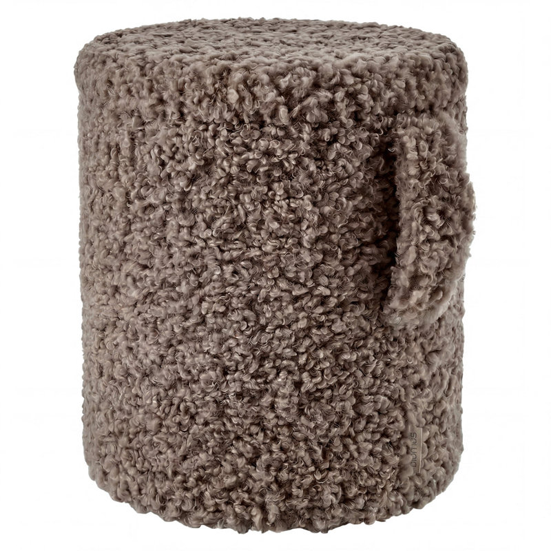 Pouf de rangement rond capitonné TEDDY, table d'appoint, tabouret ou pouf avec couvercle - Espresso, Espresso