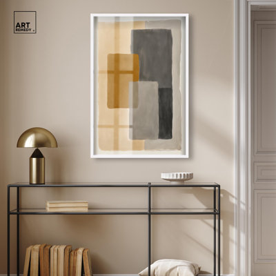Art mural de salon Simple Shapes III par Art Remedy, cadre blanc, 24 x 36