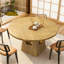 Table de salle à manger ronde pour table ronde de 4-6,47 pouces avec plateau en bois et base de rangement, table de salle à manger de ferme, table de cuisine en bois pour salle à manger, cuisine, salon, naturel (table seulement)-1639976551