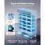 Réfrigérateur commercial de type commercial, refroidisseur de boissons vertical 36,4 pieds cubes / 1030L, réfrigérateur à 3 portes vitrées avec caisson lumineux personnalisable, 12 tablettes réglables, éclairage à DEL doux et roulettes