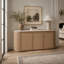 Buffet élégant avec dessus en pierre et dessus en corde avec corde idéal pour le rangement élégant dans les salles à manger ou les espaces de vie