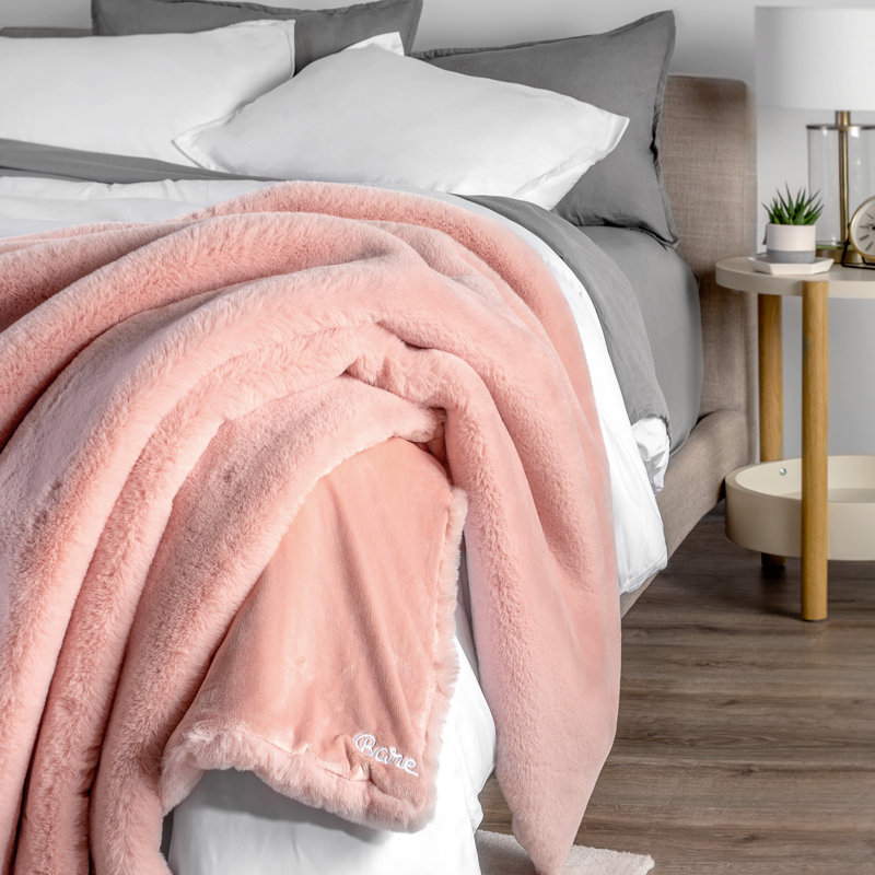 Throw Blanket, Queen, Blush