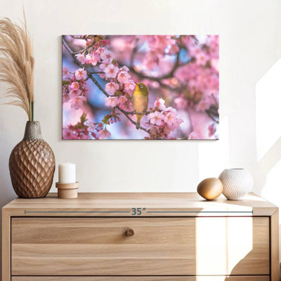 Oiseau chanteur sakura brun