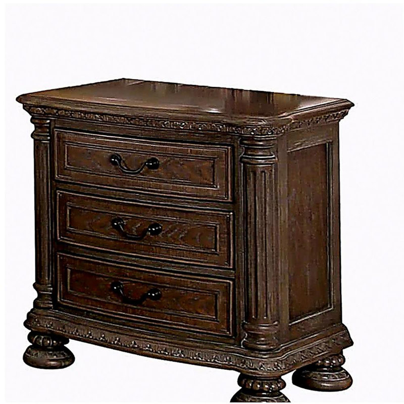 Table de chevet en bois massif avec finition traditionnelle et bois massif traditionnel 1pc