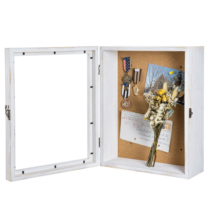 Beechmoor Solid Wood Shadow Box Picture Frame, Rustic White