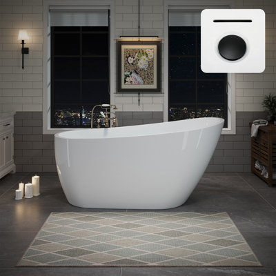 60'' x 31.5'' Freestanding Soaking Acrylic Bathtub