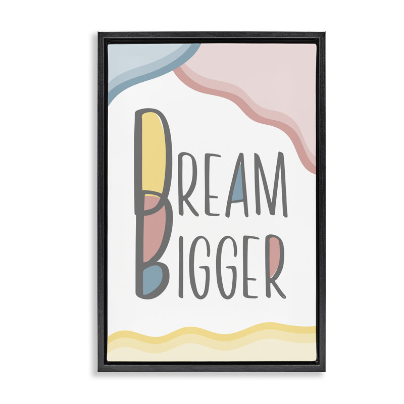 «Dream Bigger Pastel Shapes», toile flottante encadrée par Martina Pavlova, Noir, noir, noir, noir, H 31 po x l 21 po