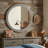 Solid Wood Round Decorative Wall Mirror-336464704-339654065
