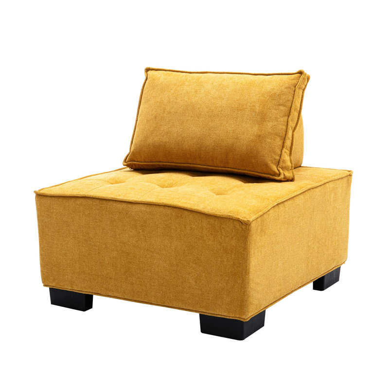 Repose-pieds de salon, Polyester jaune