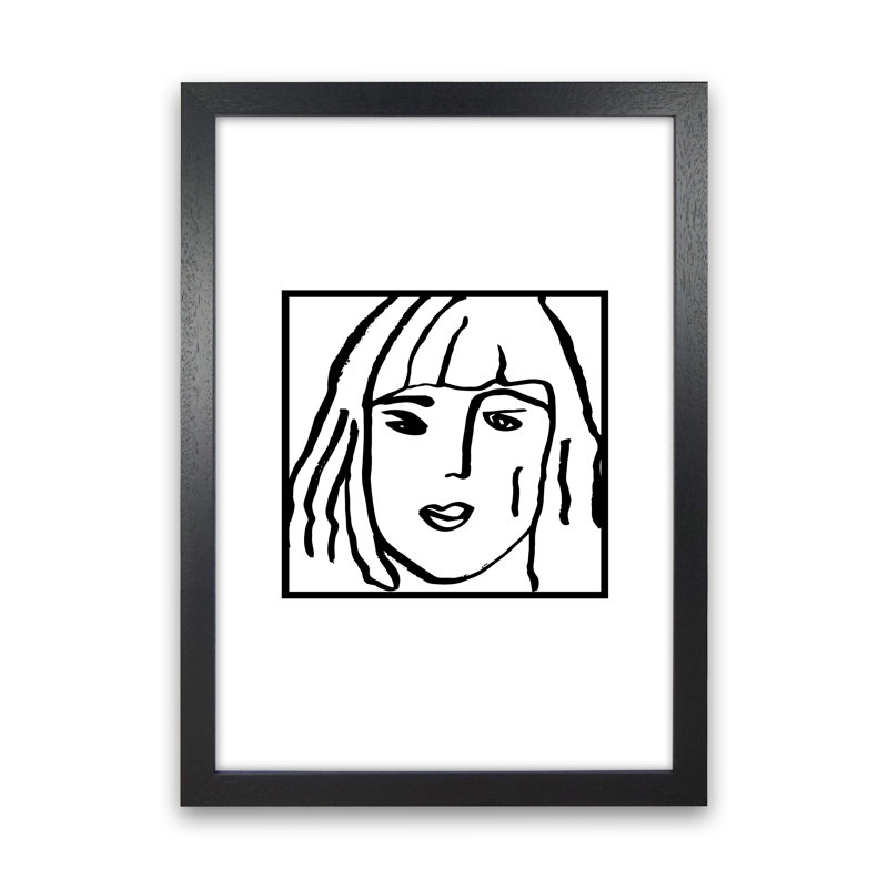 Female Face Square by Planeta444 - Print, Black Framed, 88cm H x 64cm W x 3cm D