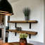 Lemieux Handcrafted Rustic Wooden Wall-Mounted Floating Shelves with Black L Brackets-884500526-884500565