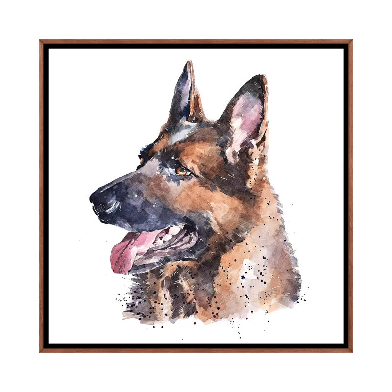 « German Shepherd I » par Edwatercolours-impression, Pas de tapis, H 26 po x l 26 po x P 1,5 po