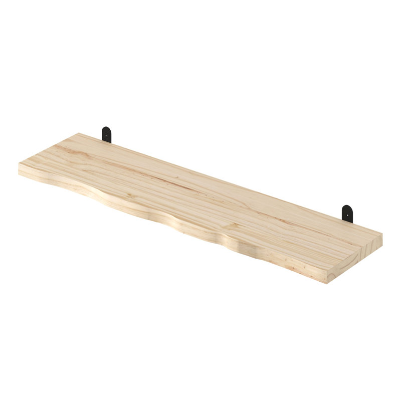 Chunky Shelf Kit, 'L' Metal Bracket, Pre-Sanded or Waxed, 2.5cm H x 90cm W x 20cm D, White