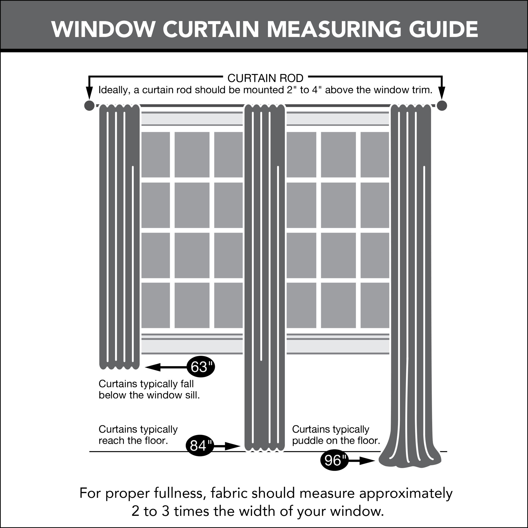 Sheer Curtain, White, 52" W x 96" L