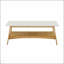 Table basse élégante et fonctionnelle en bois massif avec plateau en panneau de fibres à densité moyenne et grande tablette de rangement, parfaite pour les salons modernes