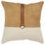 Coussin décoratif brun et beige en cuir