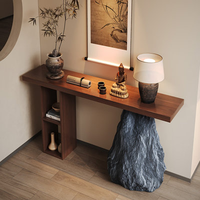 Console en bois massif de style médiéval
