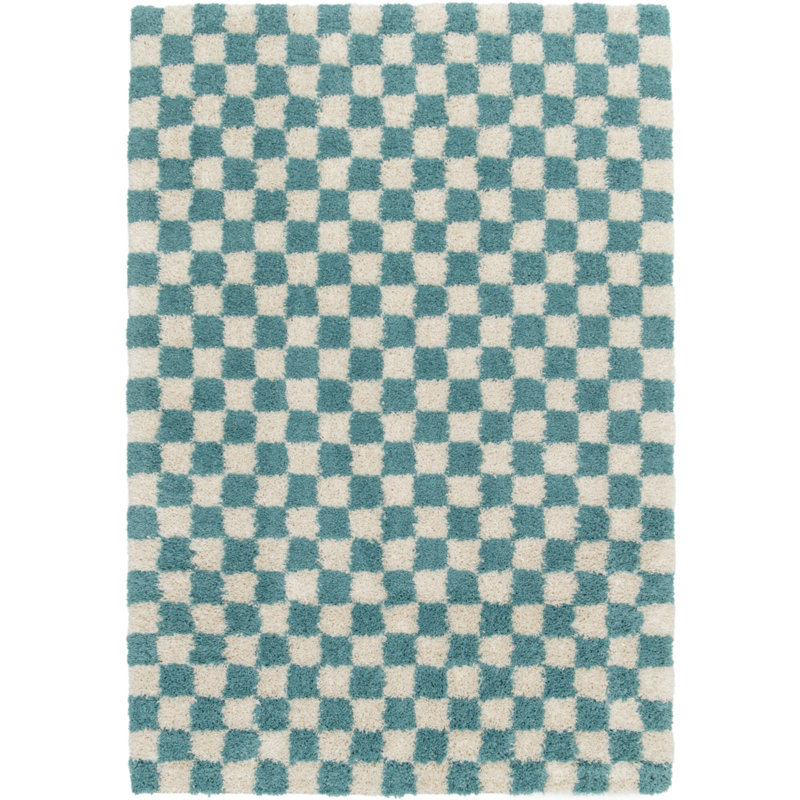 Rodrion Chequered Shag Area Rug, Rectangle 200 x 290cm