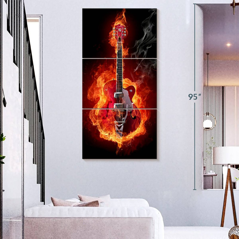 Guitare Fiery, H 27 po x l 12 po