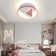 20" Modern Pink/White Cloud Dimmable LED Ceiling Light With Remote Control