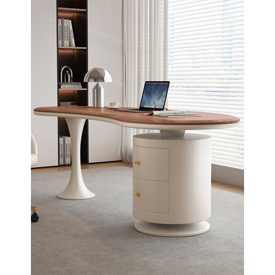 Cream Style Solid Wood Multi-Functional Desk