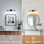 Miroir de salle de bain moderne à 3 lumières 22,4 po avec miroir en verre givré blanc pour salle de bain, couloir, chambre à coucher-148919059