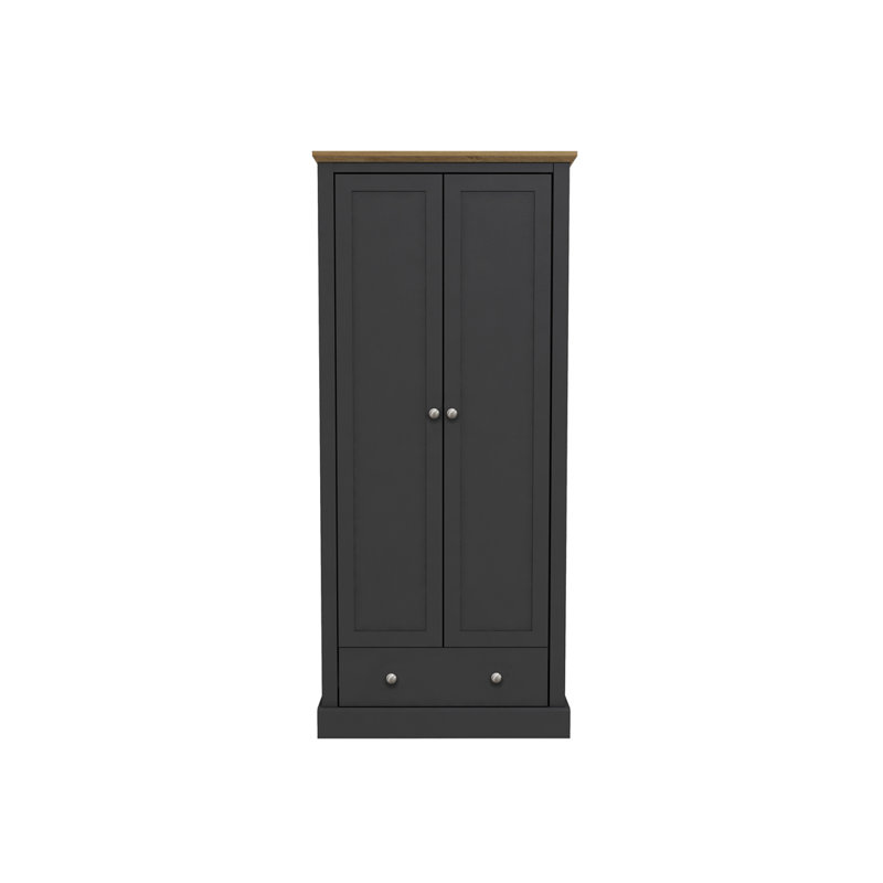 DEVON 2 DOOR DOUBLE WARDROBE, Charcoal