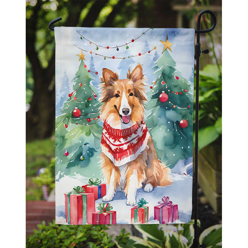 Polyester double face Noël, H 15,5 po x l 11,25 po