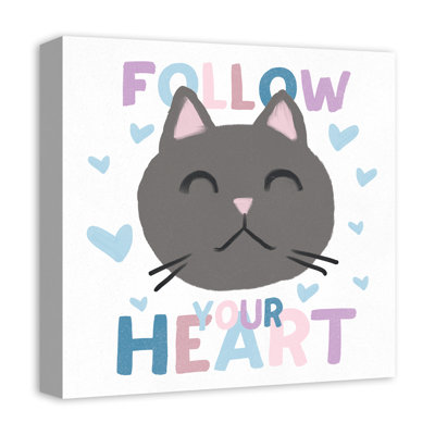 Art sur toile, "follow your cat cardiaque" Arvide