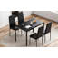 Élégante et durable table de salle à manger rectangulaire en bois de 47 pouces avec structure en métal, parfaite pour la cuisine domestique et multi-usage
