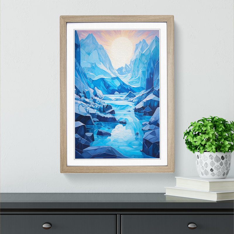 Glacier Modern No.2 - Single Picture Frame Print on Wood