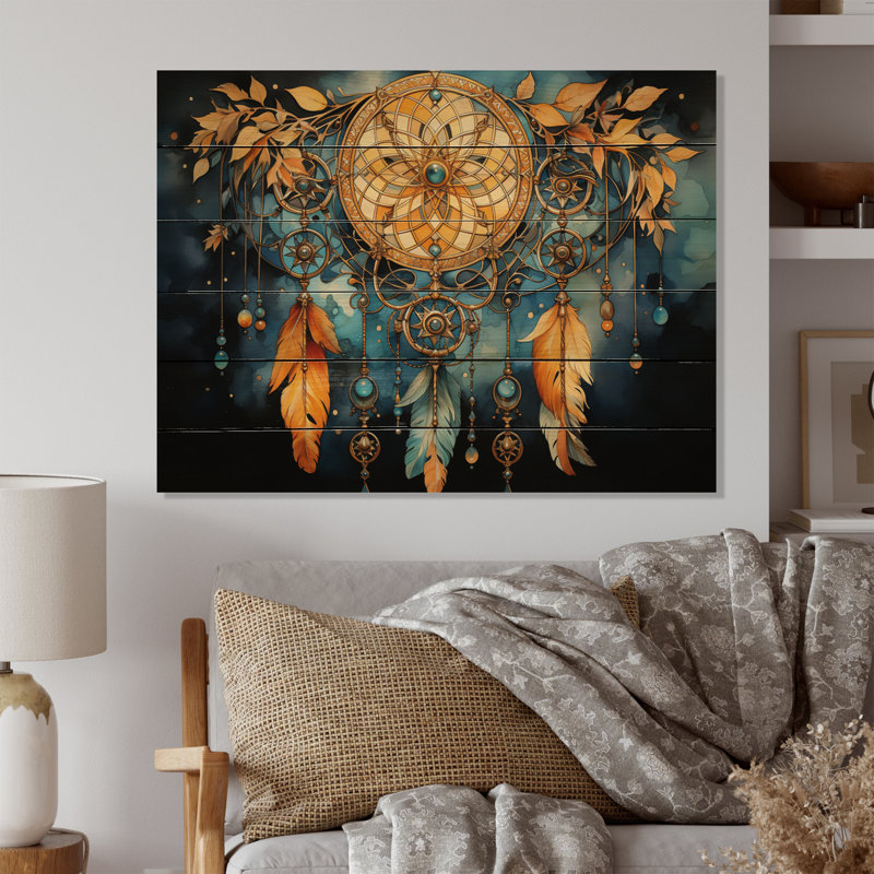 «Native Art Dreamcatchers Embrace I» sur bois, H 10 po x l 20 po x P 0,78 po