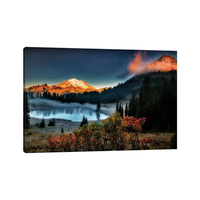 Rainier Sunrise by Dennis Frates - Print on Canvas, 45.72cm H x 66.04cm W x 3.81cm D, Wrapped Canvas