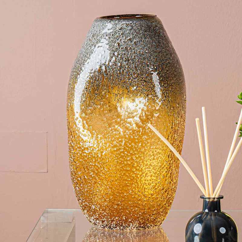 Conchor Chic Handmade Vase for the Living Room, Stylish Decorative Glass Vase, Overall Height - Top to Bottom (cm) 36.5