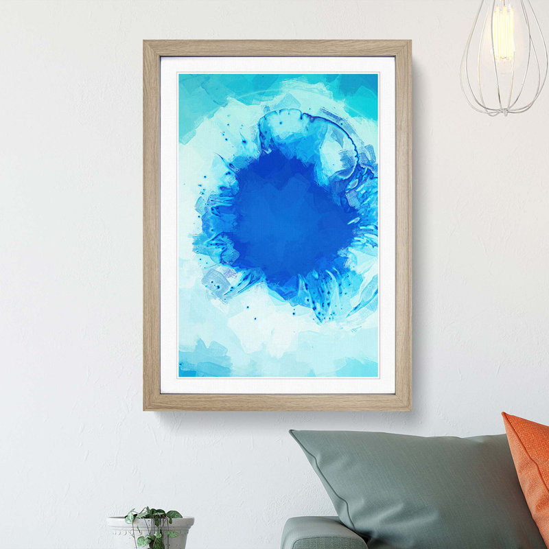 Impossible View in Abstract - Framed Print, 76cm H x 50cm W x 2cm D, Oak