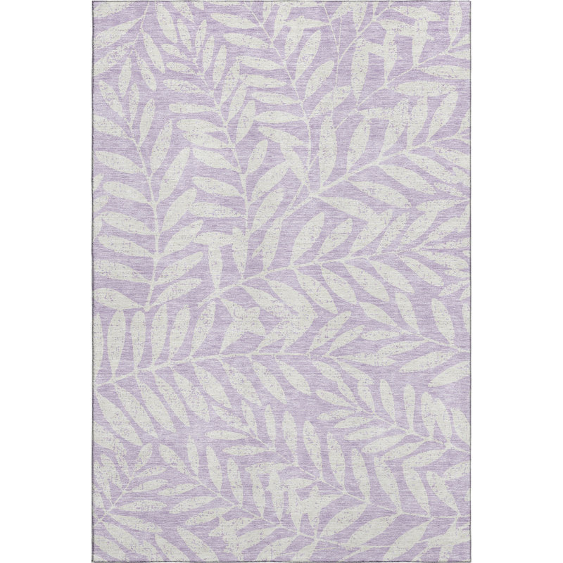 Premium Machine Washable Prisco Lavender Rug, Rectangle 10' x 14'
