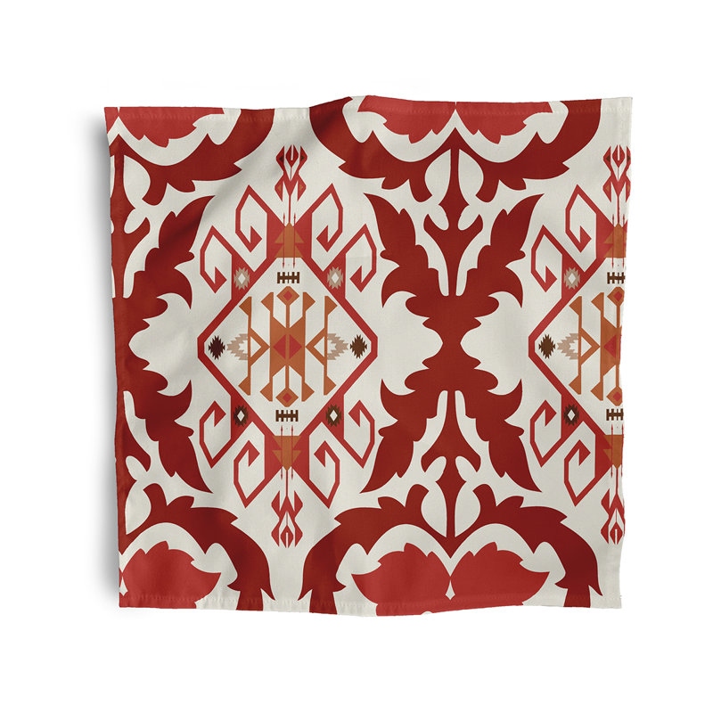 Gerome Polyester Ikat Square Napkin, Orange